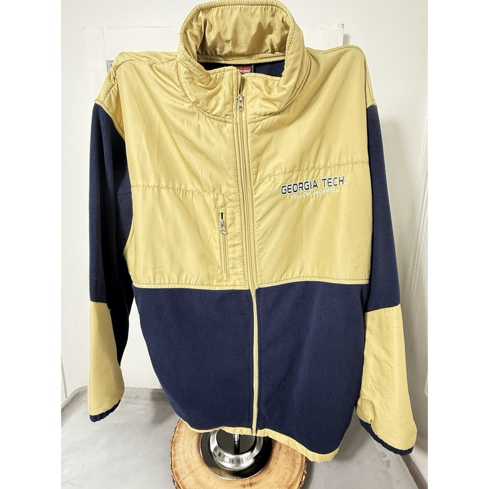 Georgia Tech Yellow Jackets Genuine Stuff‎ 2XL Full Zip Fleece Jacket